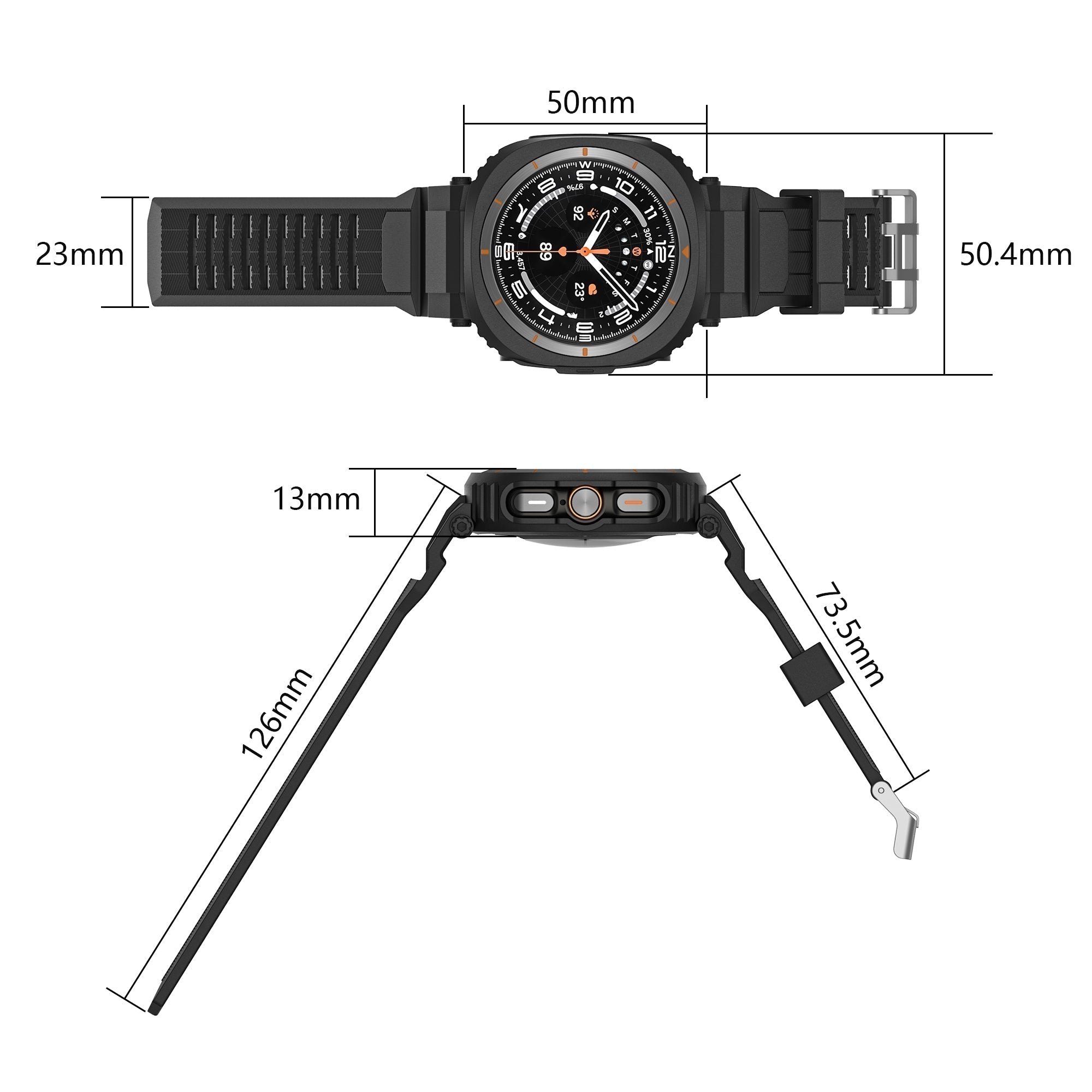 Bracelet et coque FlexTone Sport en TPU pour Samsung Galaxy Watch Ultra 47mm | Lersk