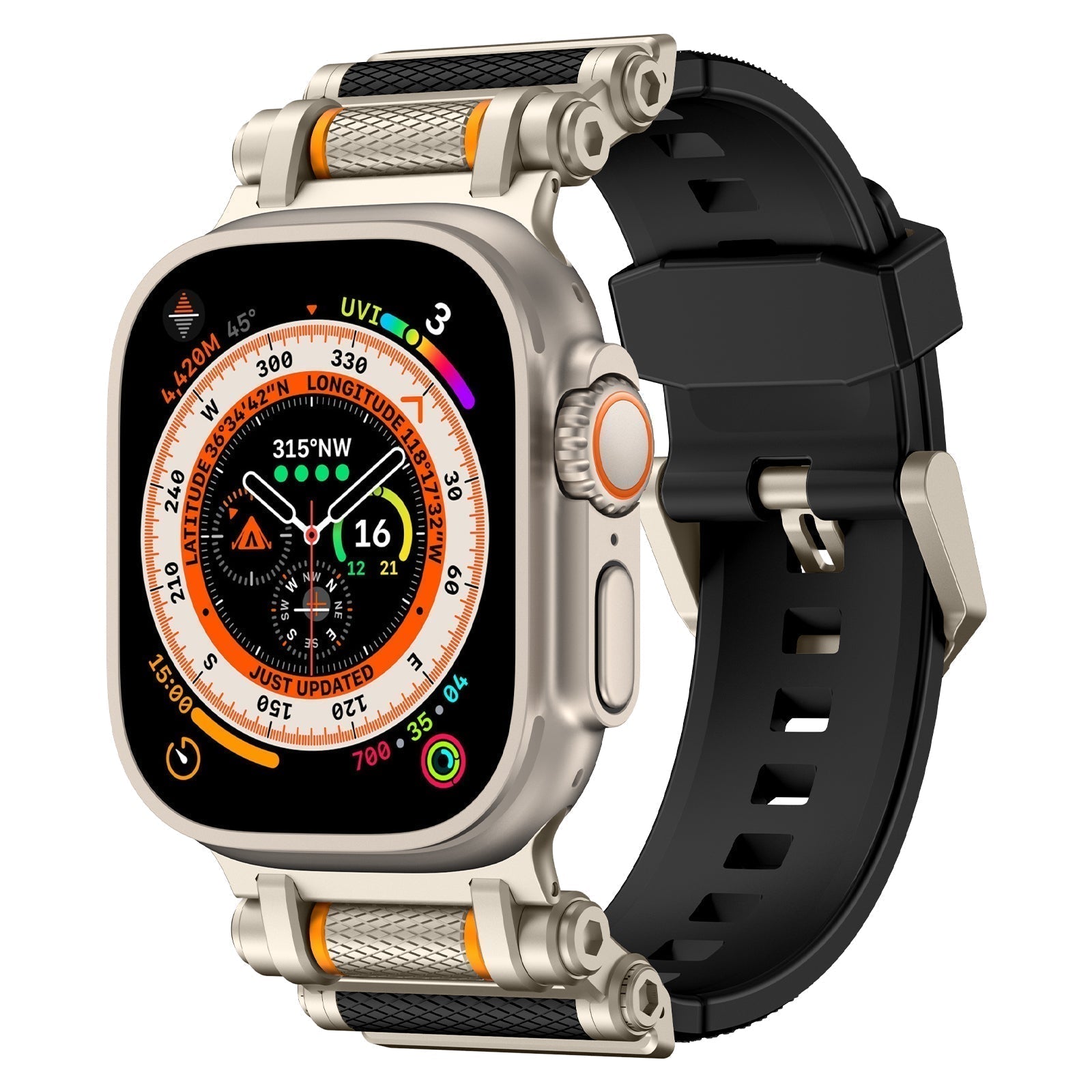 Cinturino in gomma FKM con motivo a ruota Vellora per Apple Watch | Lersk