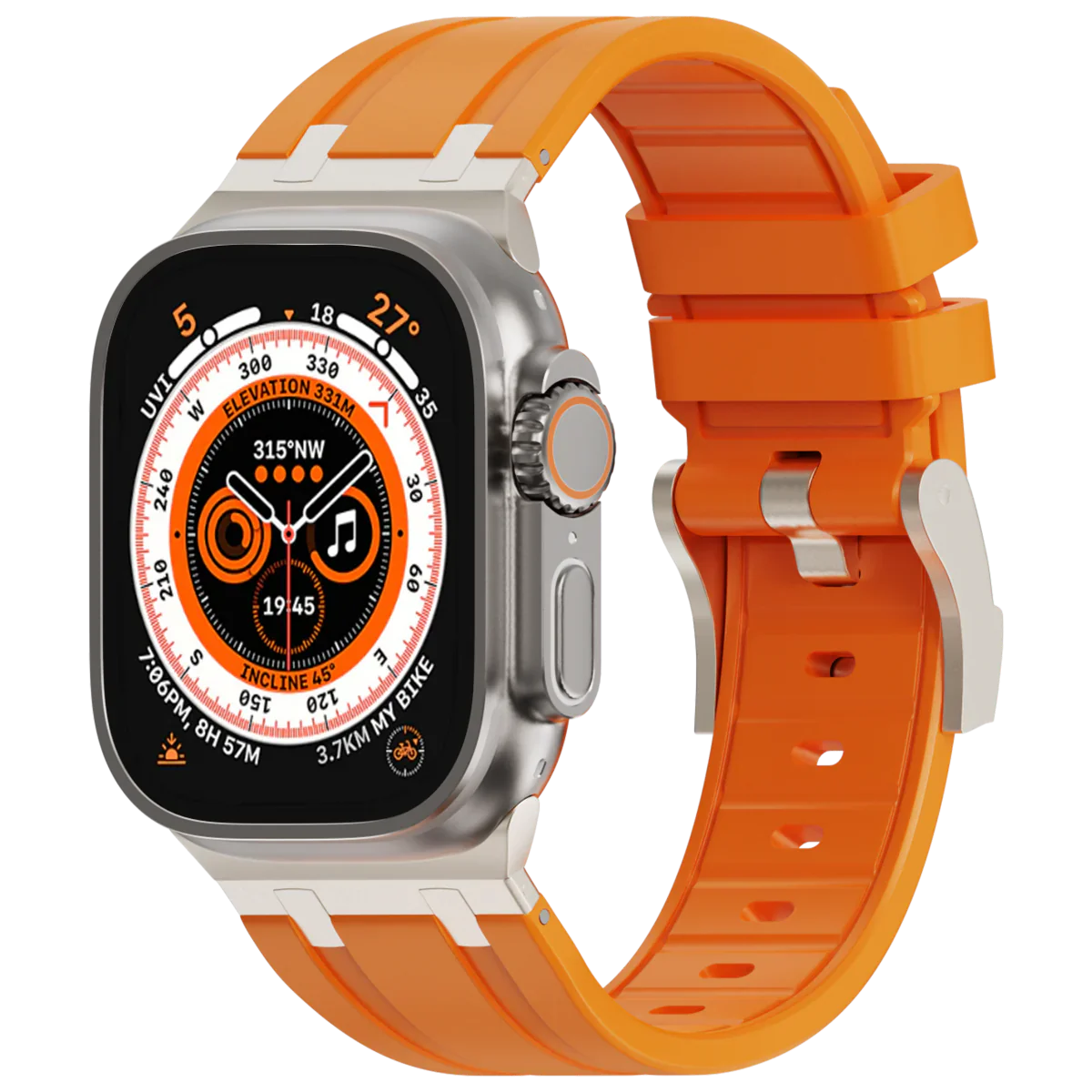 Deluxe Aurion kovová hlava silikonový řemínek pro Apple Watch | Lersk