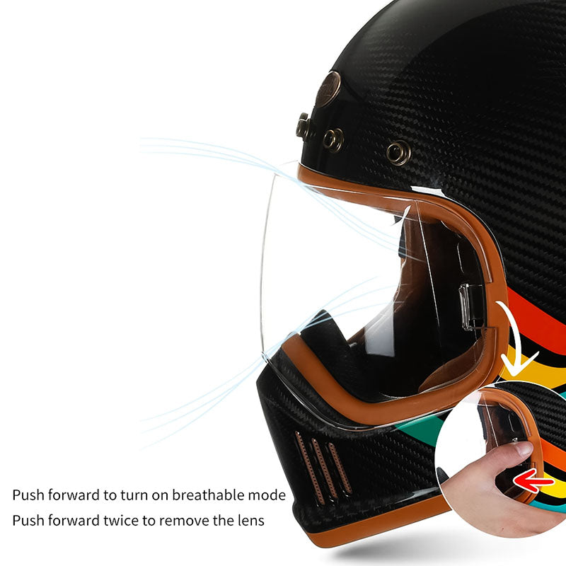 Casque intégral de moto en fibre de carbone certifié DOT ECE pour motards F380G | Lersk