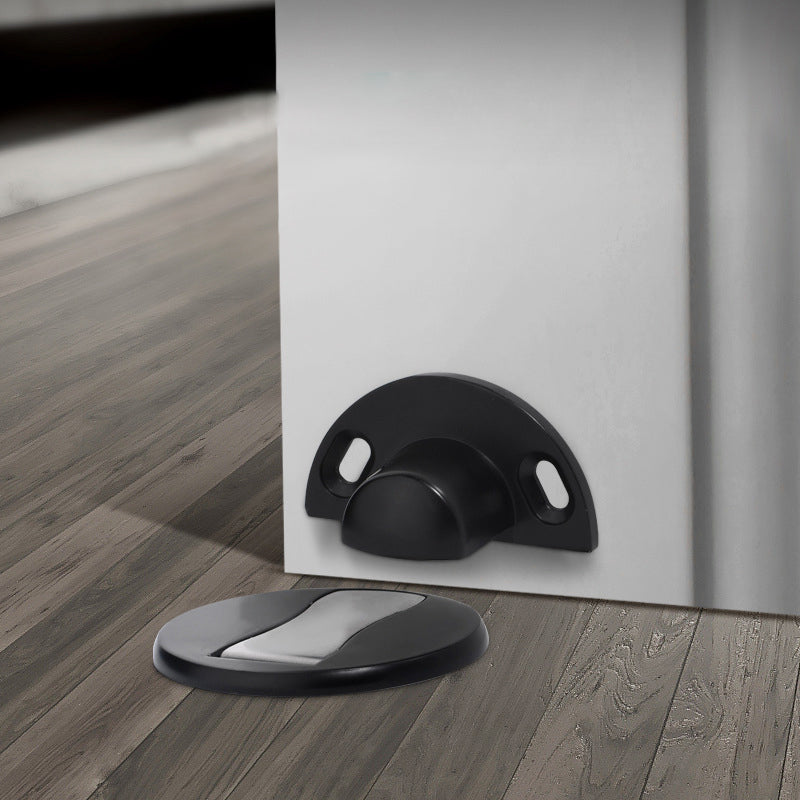 Invisible Magnetic Door Stop In Stainless Steel With Magnetic Catch And Mounting Plate | Lersk
