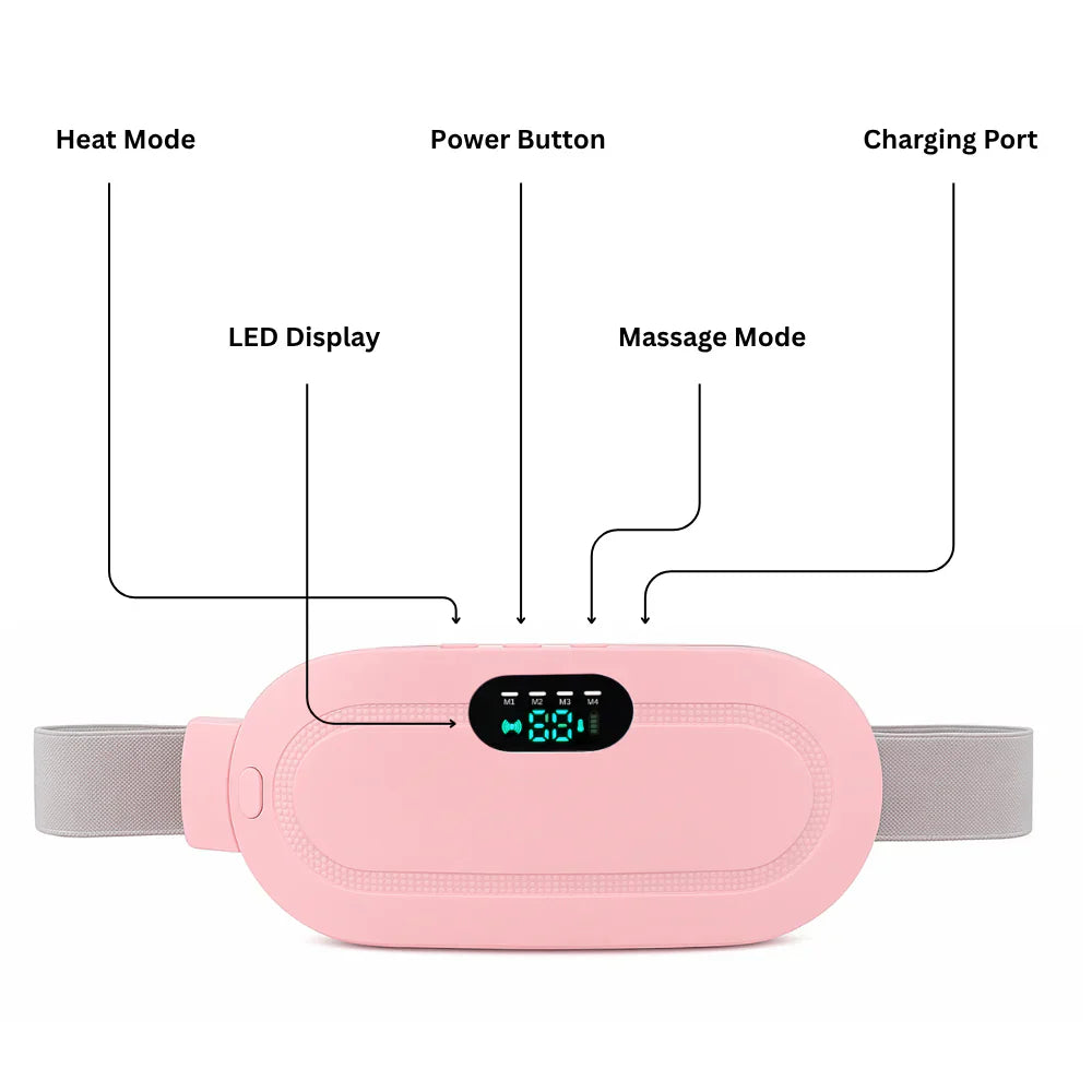 Cordless Menstrual Heat Pad with Vibration & 3 Temperature Settings for Period Comfort | Lersk