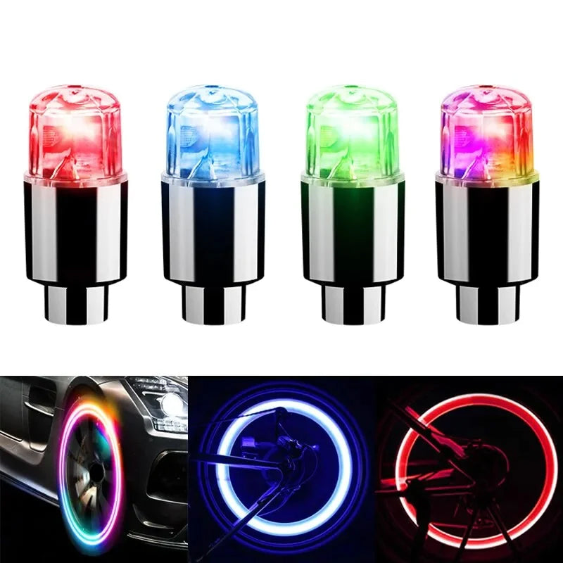أغطية صمامات الإطارات LED للسيارات والدراجات النارية والدراجات مع أغطية صمامات عجلات LED لجميع العجلات | Lersk
