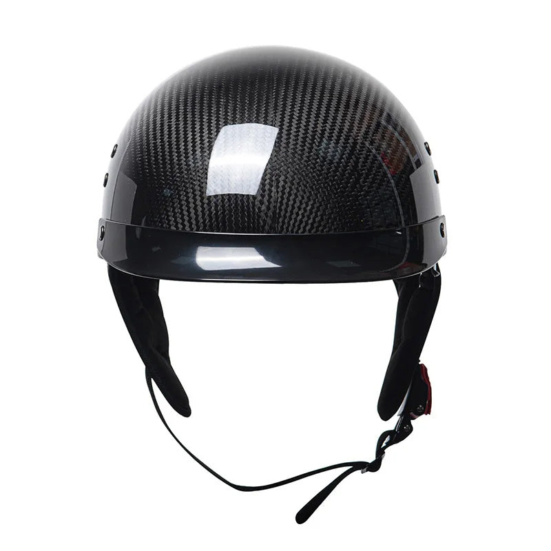 CarbonFiber Retro Half Face Helmet For Riders Lightweight DOT ECE Approved | Lersk