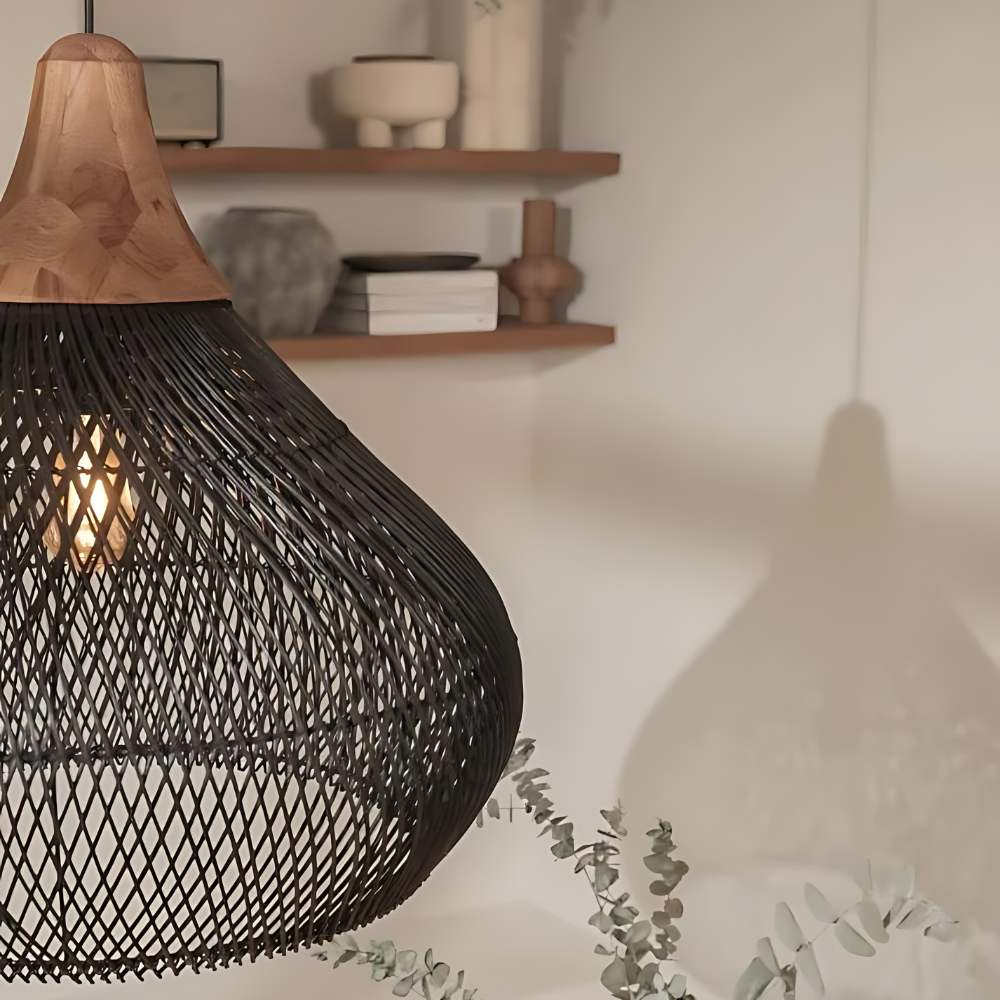 Asterra Handwoven Rattan Pendant Light Boho Ceiling | Lersk