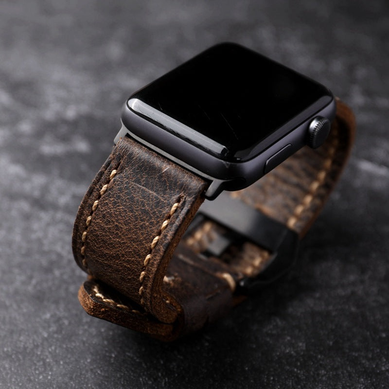 Handgefertigtes Band aus erstklassigem Rindsleder für die Apple Watch | Lersk