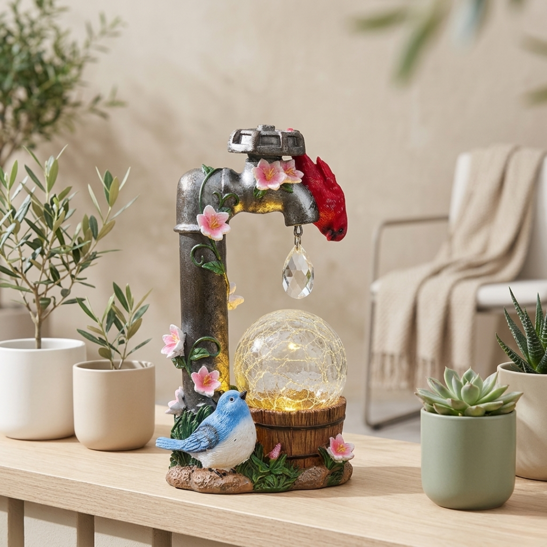 Statua da Giardino Cardinal Elegante Solare per Decorazione Esterna | Lersk