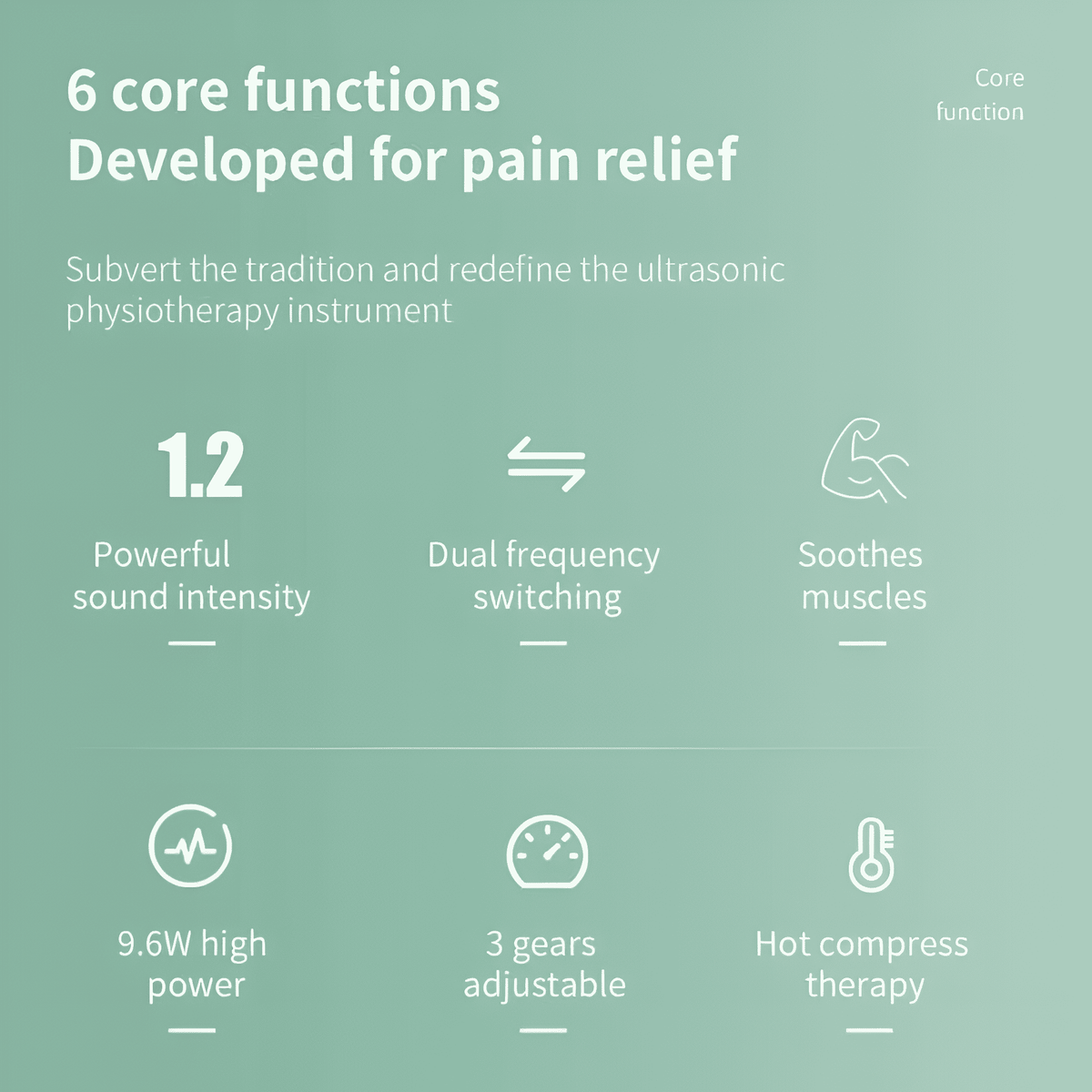 ApexPulse Ultrasonic Therapy Device For Pain Relief With Three Intensity Levels