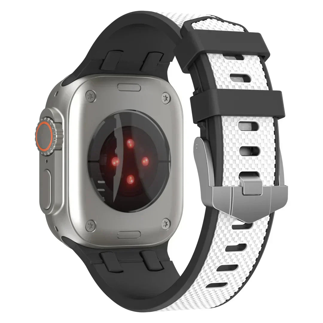 Aeria | Tofarvet silikonearmbånd til Apple Watch | Lersk