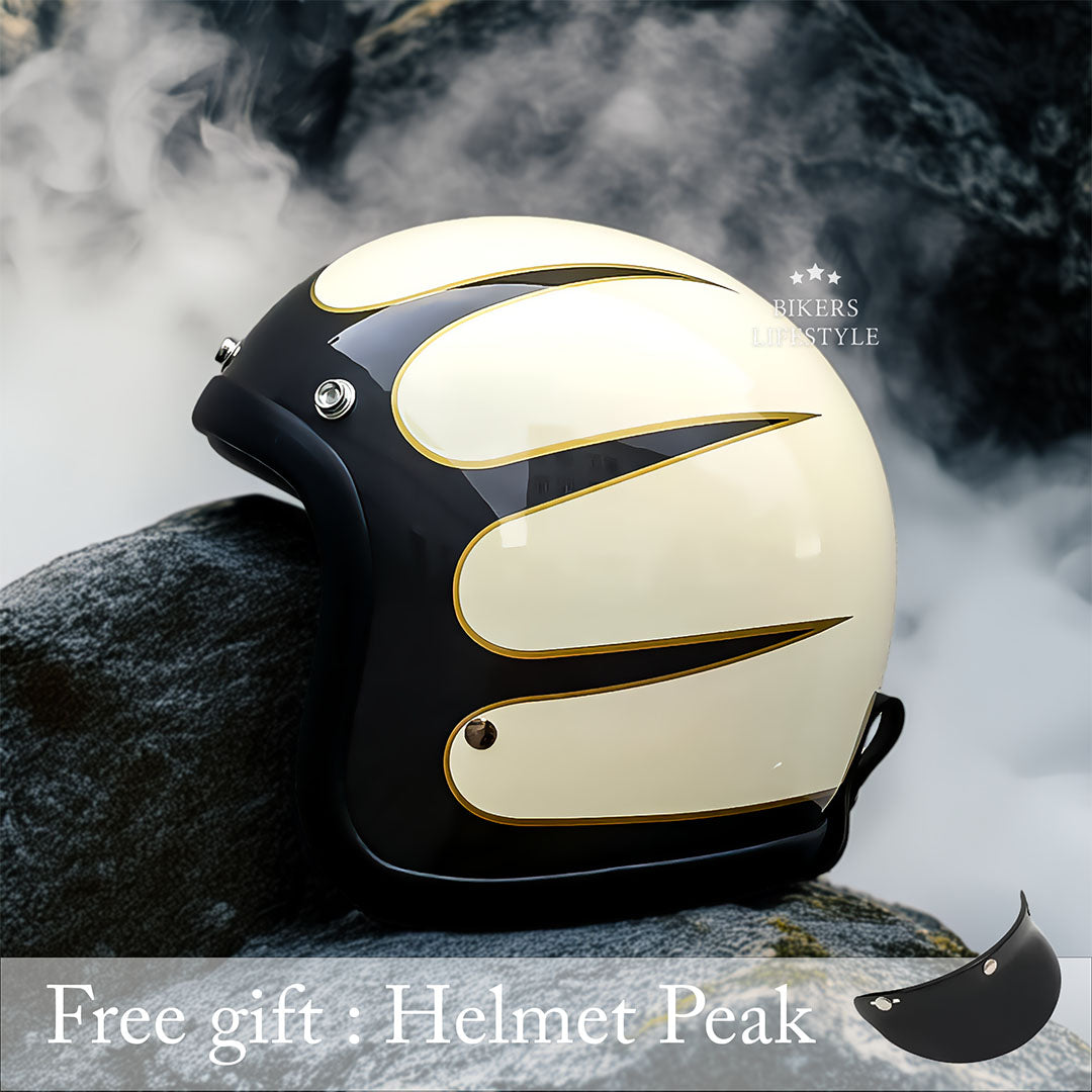 Vintage Motorcycle Helmet Low Profile For Riders DOT ECE | Lersk