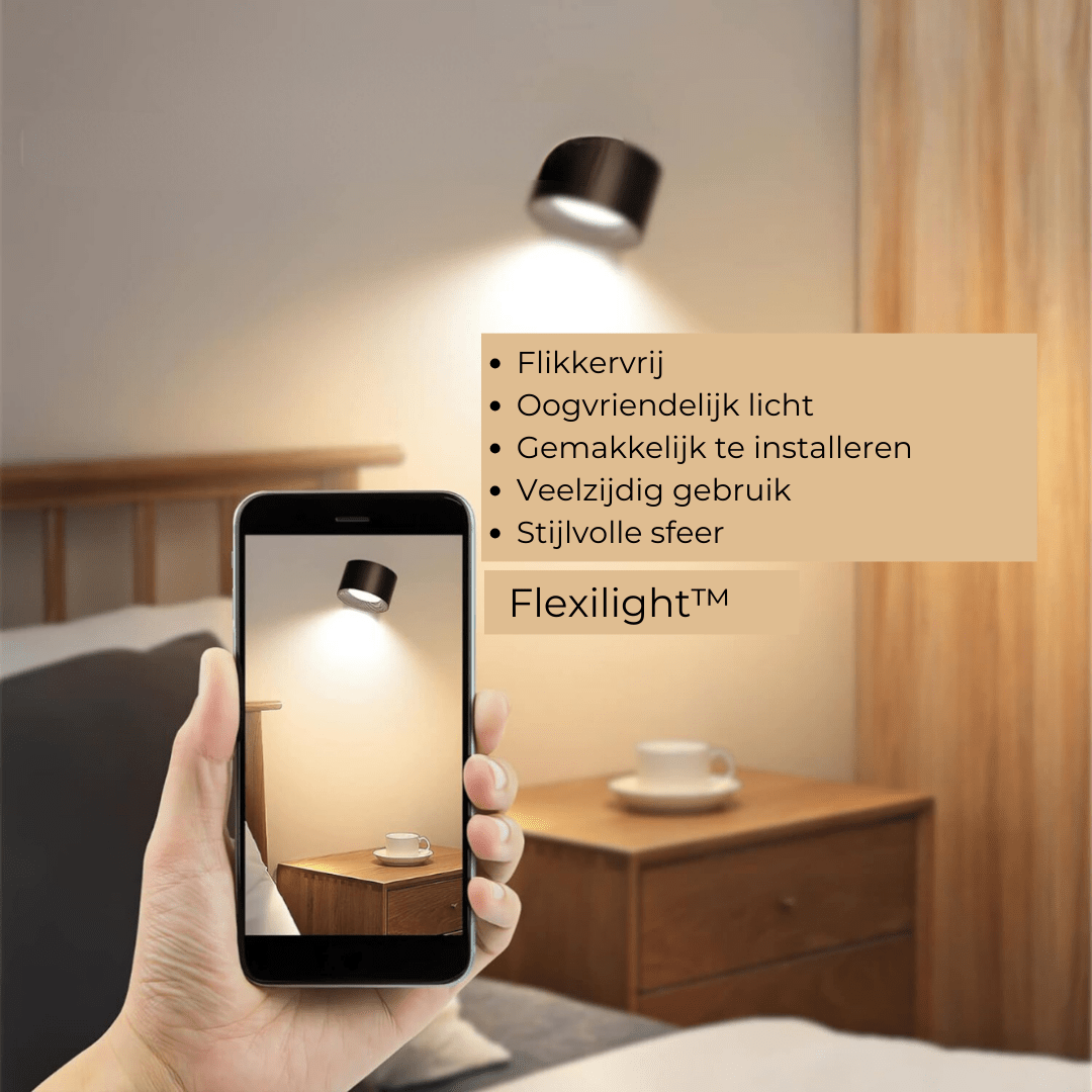 FlexiLamp Wireless Wall Lamp 360 Degree Rechargeable Cordless Hallway Light For Homes | Lersk