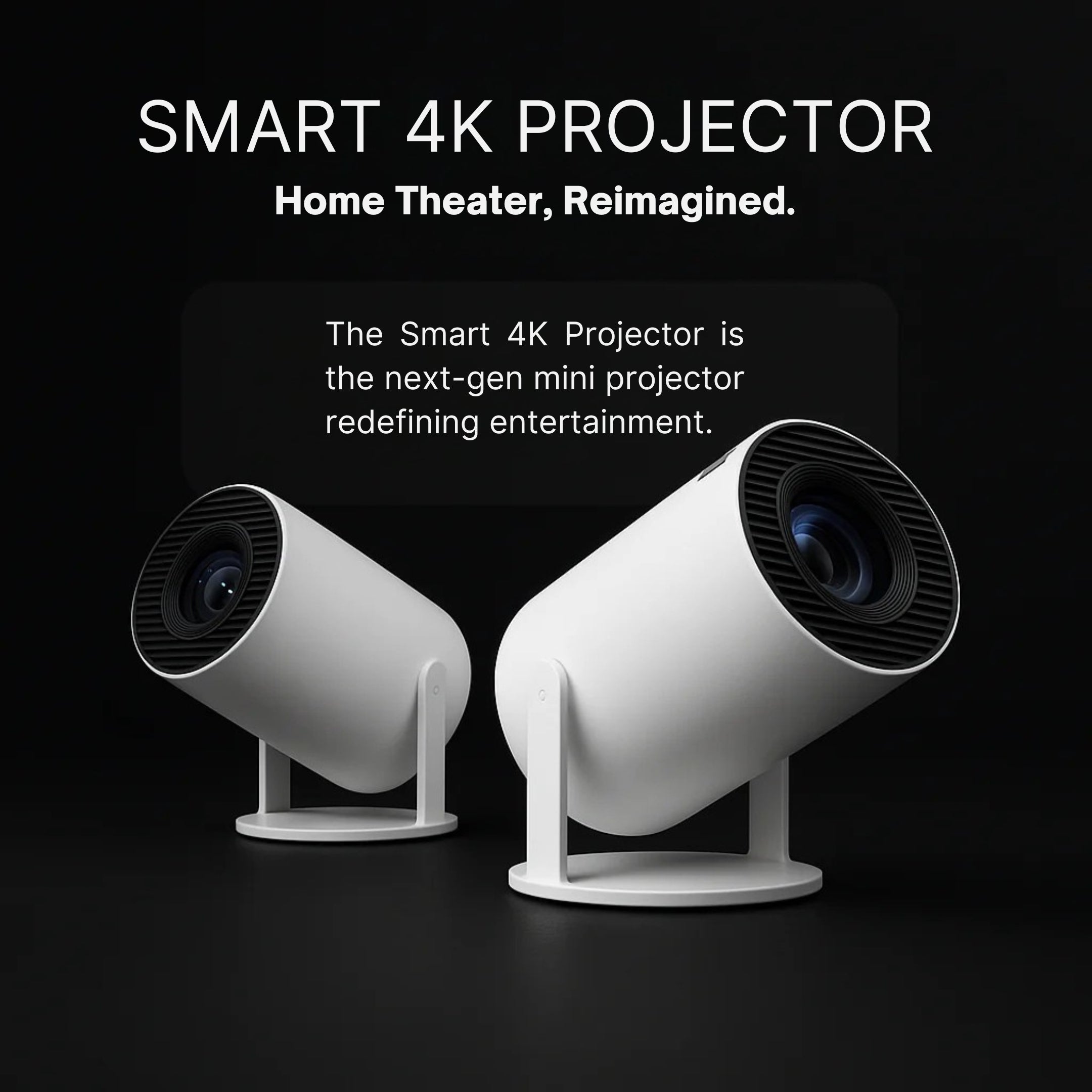 Smart Projector | Transform any space into a Home Cinema | Portable Smart Mini Projector with Built-In Streaming Apps | Lersk