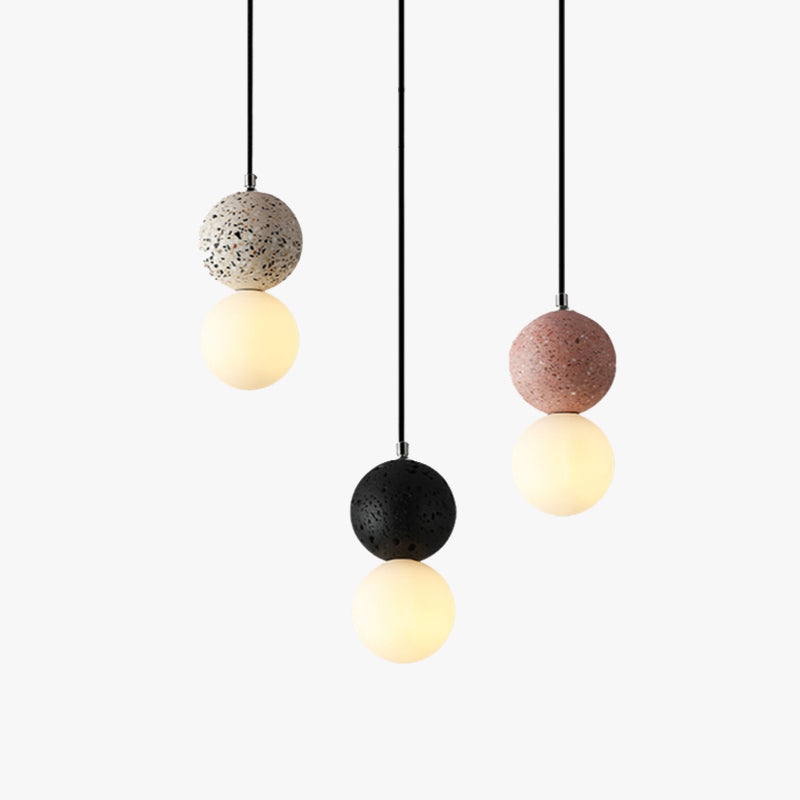 Suspension LED NovaLume Globe en Verre Petit Noir et Blanc | Lersk