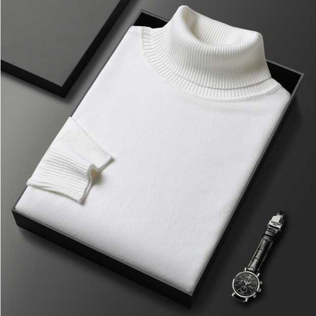 Maglione a collo alto Elorien Luxe in cashmere e cotone per uomo | Lersk