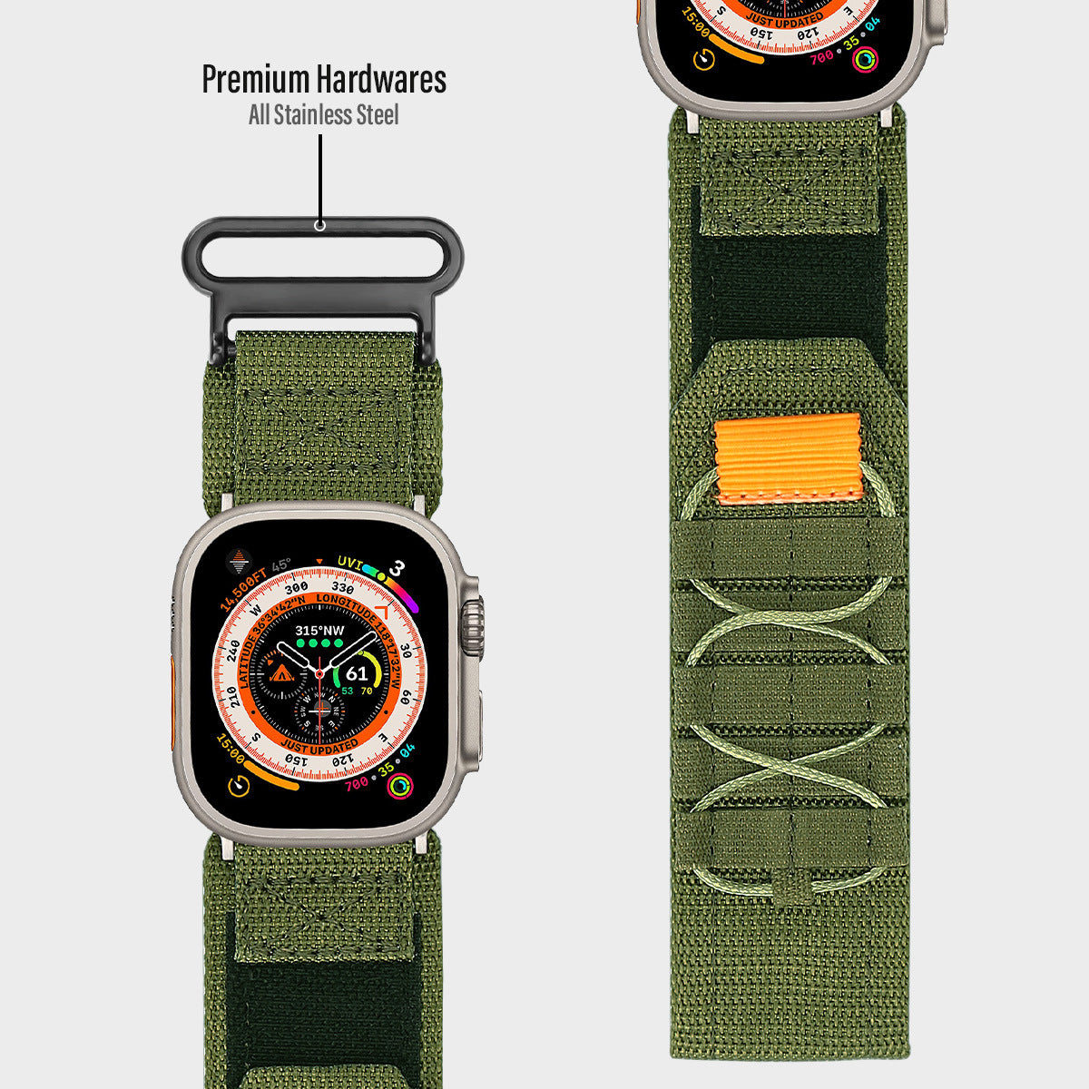 Nylon Canvas Hook-And-Loop Strap For Kirrea Smartwatch | Lersk