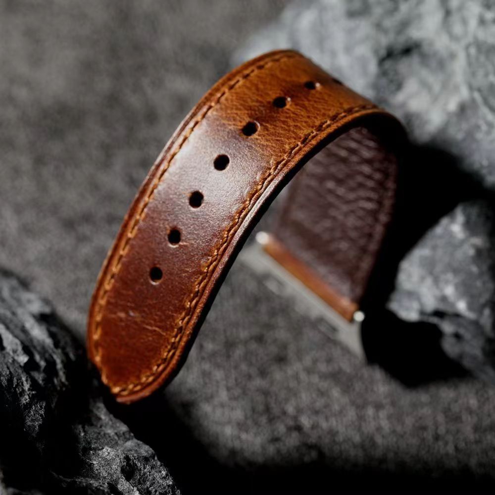 Walnut Brown Leather Strap Compatible With Apple Watch | Lersk