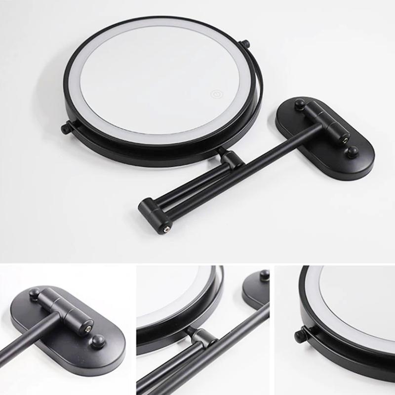 Black Rechargeable LED Magnifying Mirror For Makeup Lovers | Lersk