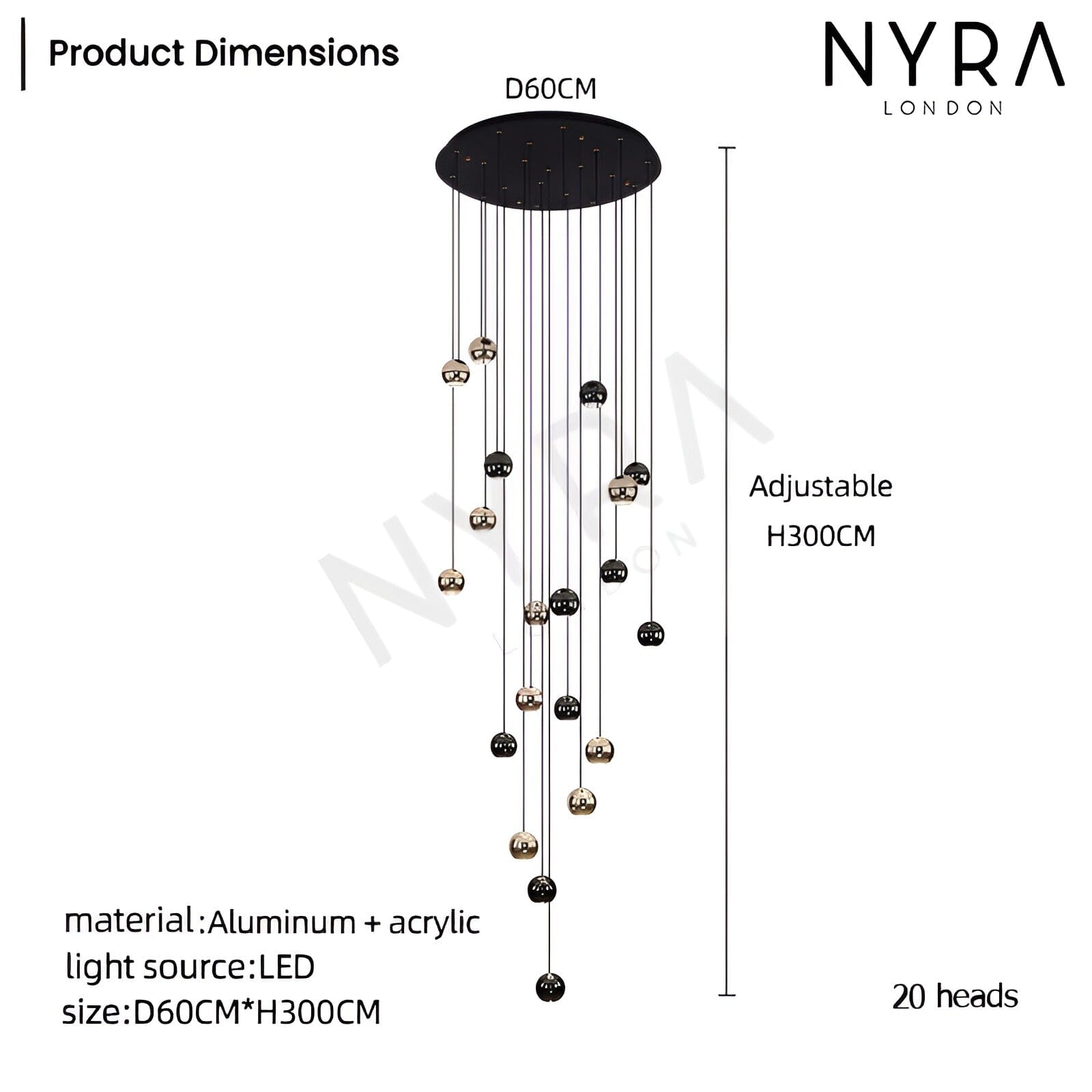 Avella Raindrop Glass Chandelier | Lersk