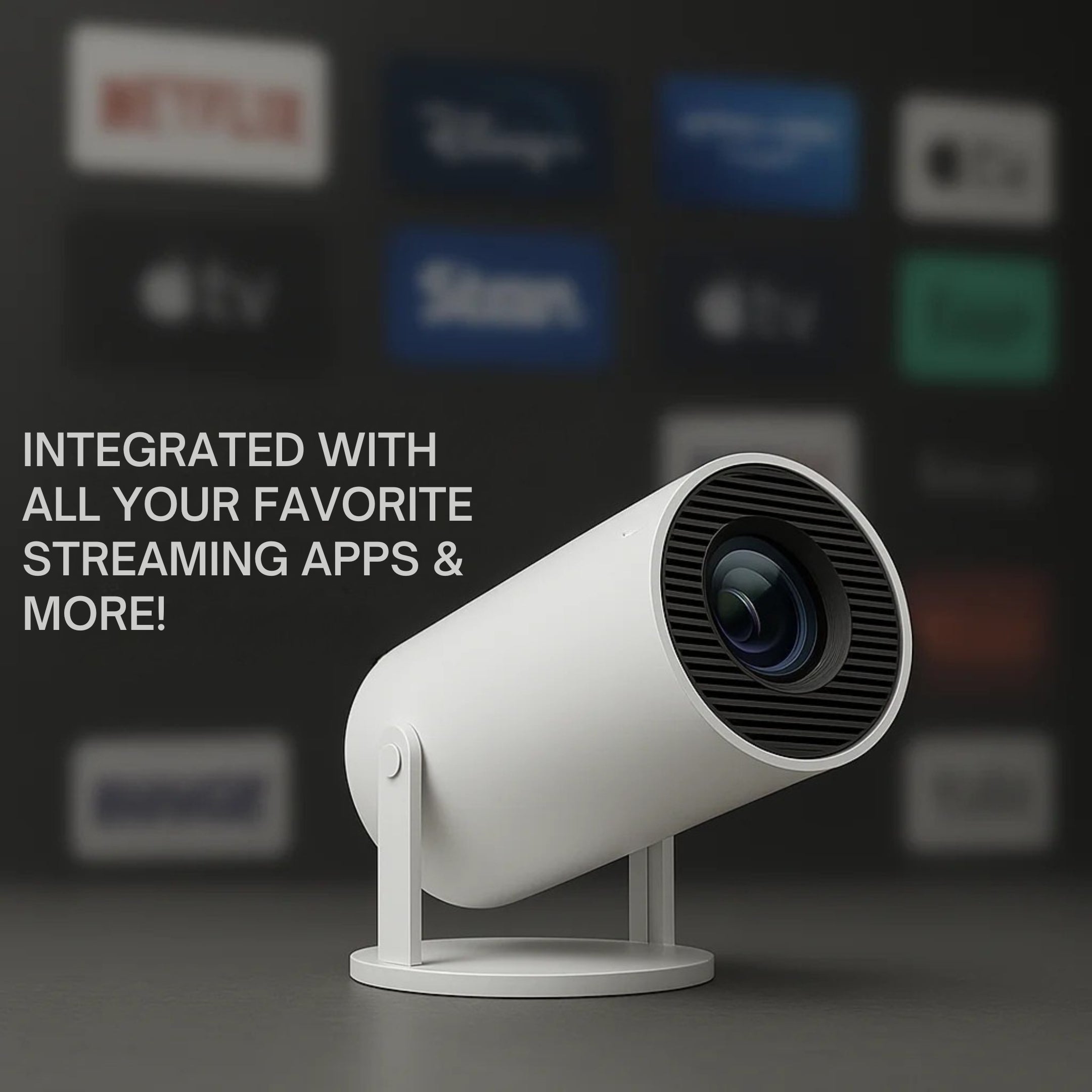 Smart Projector | Transform any space into a Home Cinema | Portable Smart Mini Projector with Built-In Streaming Apps | Lersk