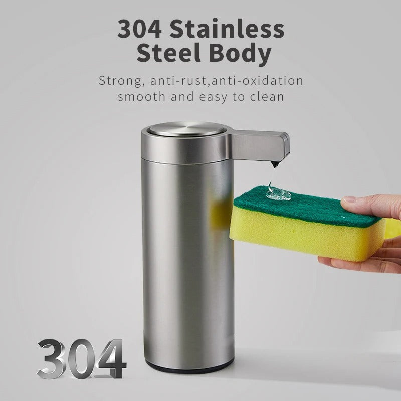LuminaSteel | Dispenser di Sapone Senza Contatto in Acciaio Inossidabile | Lersk