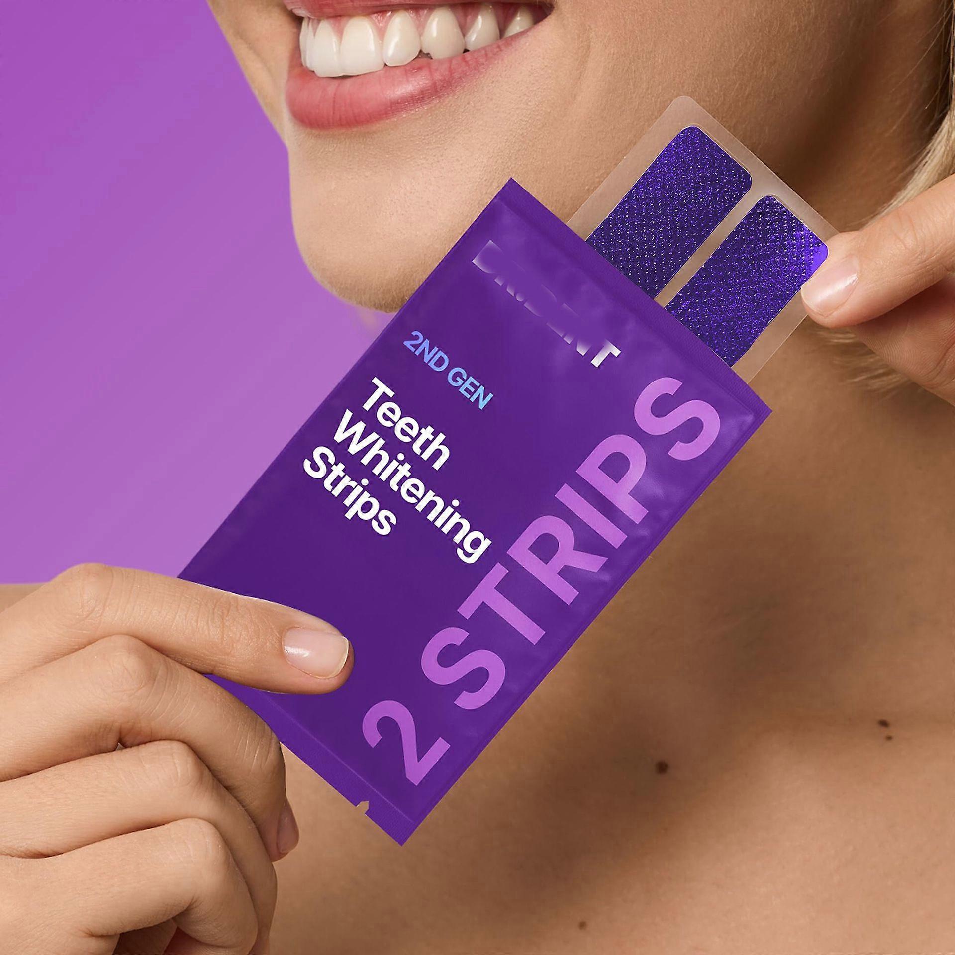 V34 Purple Whitening Strips – Instant Color-Correcting Teeth Whitening with PAP+ Technology | Lersk