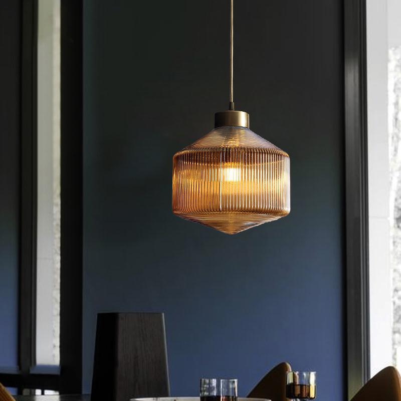 Quell závěsná lampa Drum moderní skleněné závěsné světlo Glow | Lersk