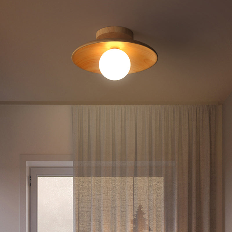 LumenWeave dřevěná stropní lampa Mini polozapuštěné osvětlení do předsíně | Lersk