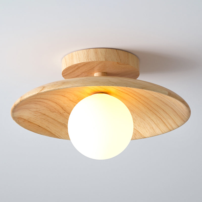 LumenWeave dřevěná stropní lampa Mini polozapuštěné osvětlení do předsíně | Lersk