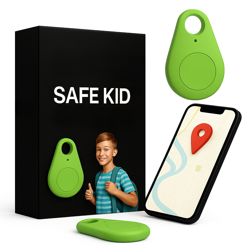 KidiSafe | Vodotěsný dětský GPS lokalizátor Živá poloha & SOS | Lersk