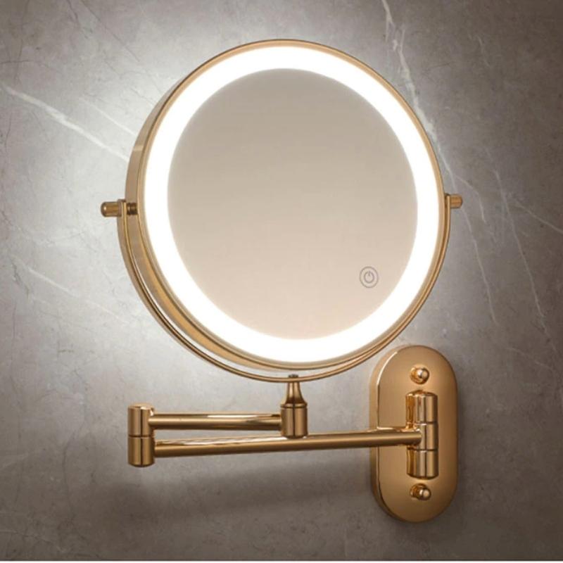 LumenAura Gold LED Magnifying Makeup Vanity Mirror Cordless | Lersk