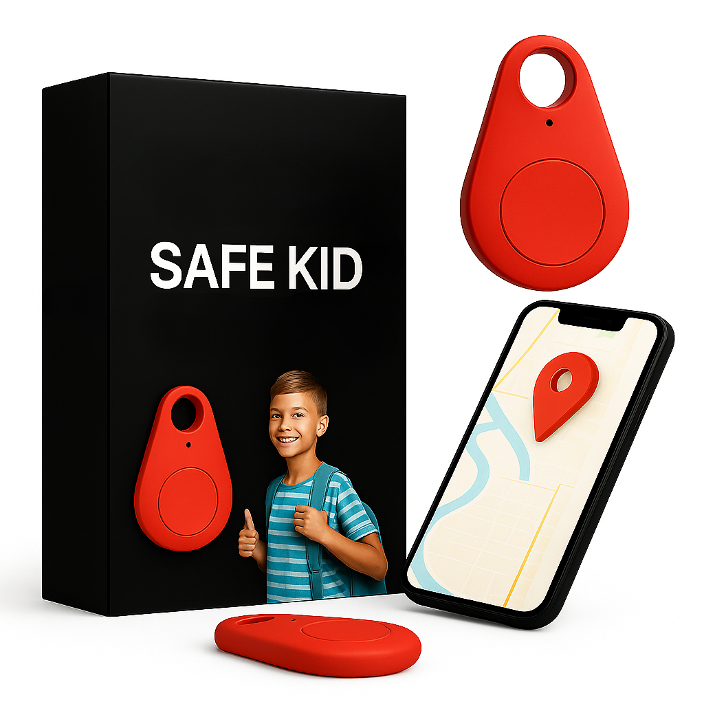 KidiSafe | Vodotěsný dětský GPS lokalizátor Živá poloha & SOS | Lersk