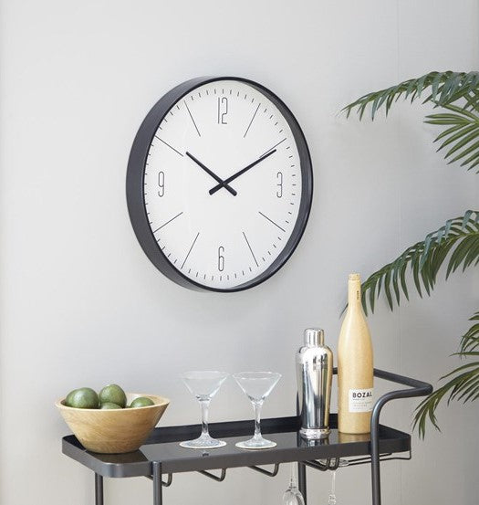 Nivara Black Glass Wall Clock Traditional Home Decor | Lersk