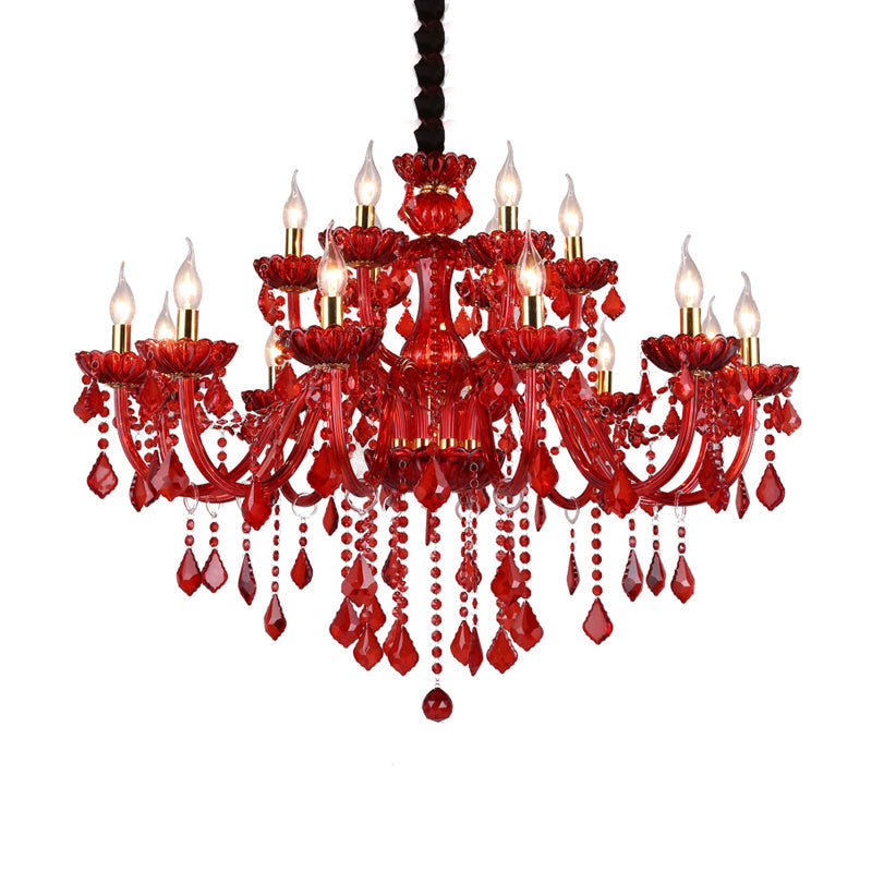 Aurelia Crimson Crystal Chandelier for Modern Living Rooms | Lersk