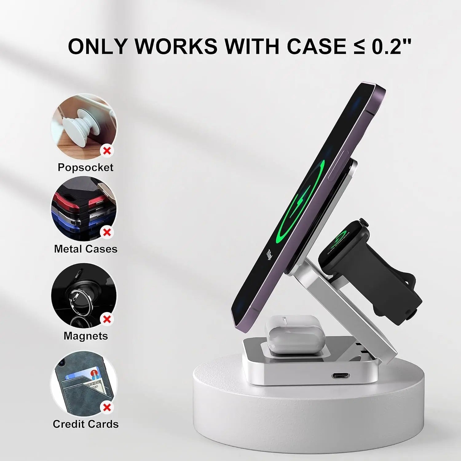 Magnetic Foldable Wireless Fast Charger For iPhone AirPods | Lersk