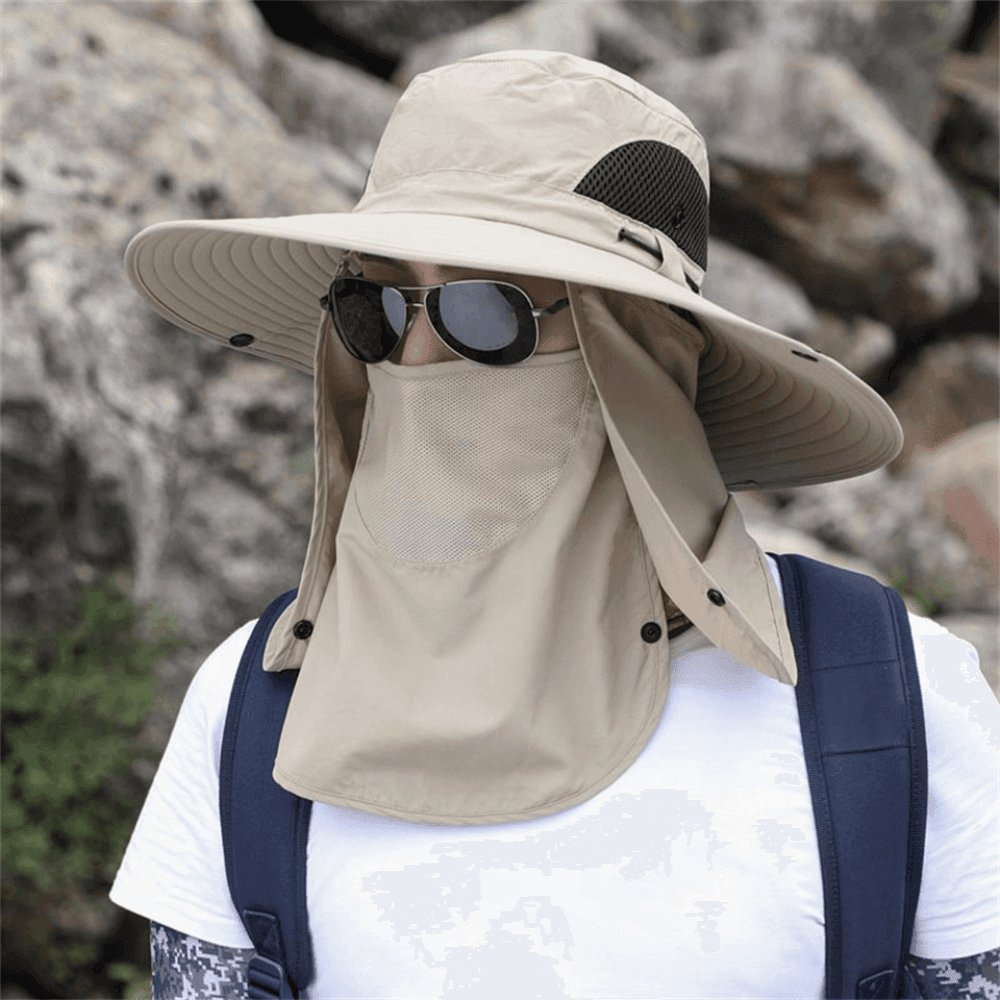 Breathable Wide Brim Sun Hat With Sun Protection For Fishing | Lersk