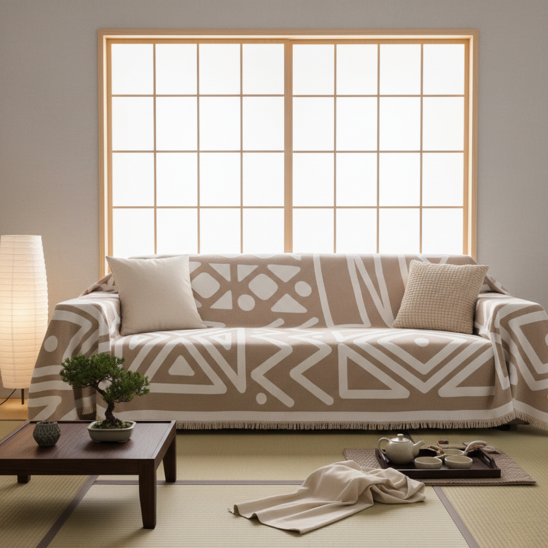 Geometrischer Boho-Stil waschbarer rutschfester Sofabezug | Lersk
