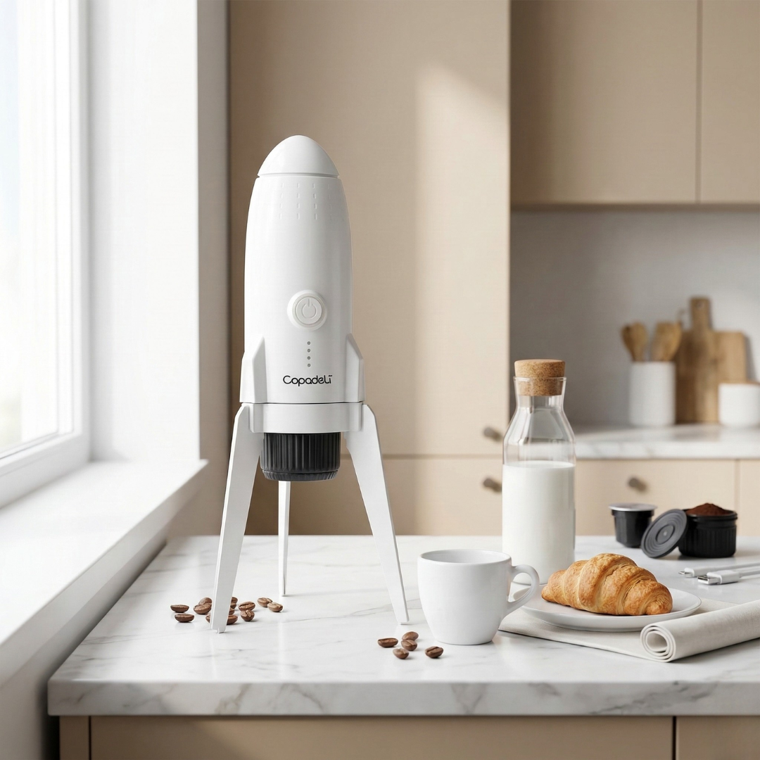 Selbsterhitzende tragbare Espressomaschine für Reisen und den Außenbereich | Lersk