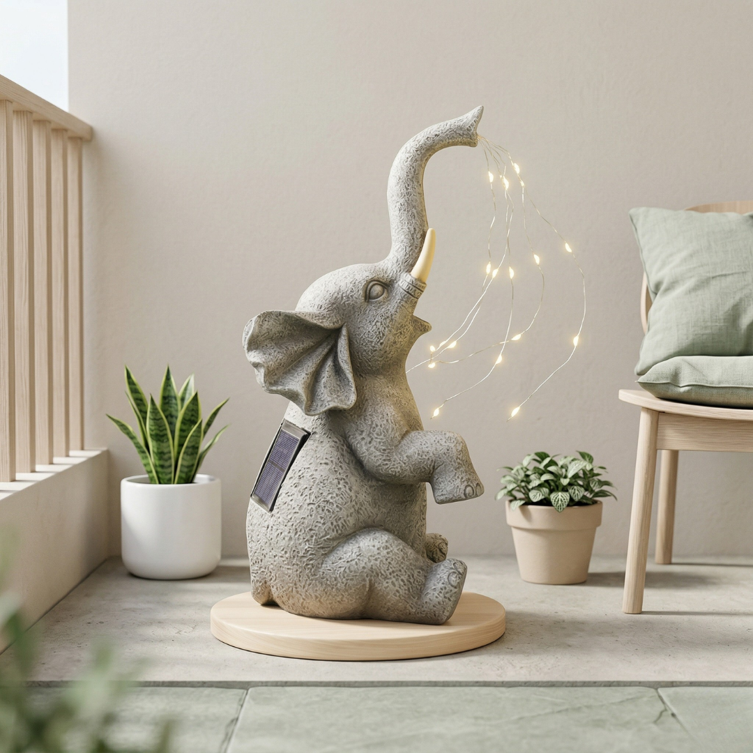 Solar-Elefant Gartenornament Solar-Elefant Gartenornament | Lersk