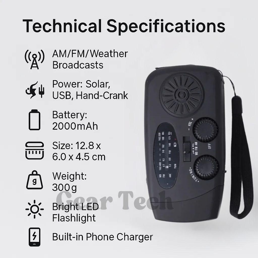 HavenLight Wind-Up Emergency Radio, AM/FM Plus Power Bank | Lersk