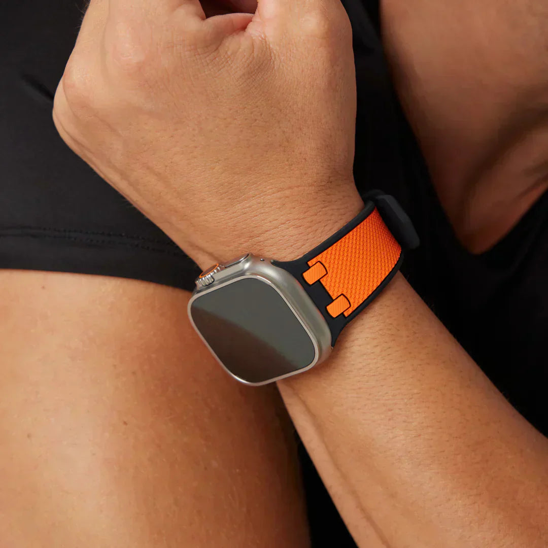 Aeria | Tofarvet silikonearmbånd til Apple Watch | Lersk