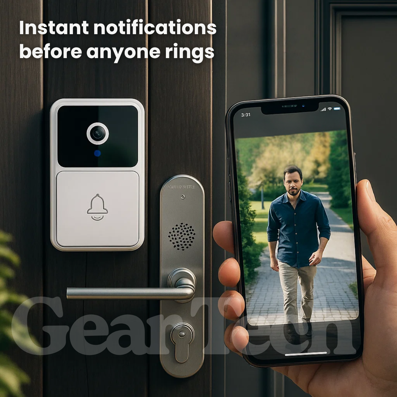 Campanello Video HD Wireless Intelligente con Avvisi di Movimento e Audio Bidirezionale | Lersk