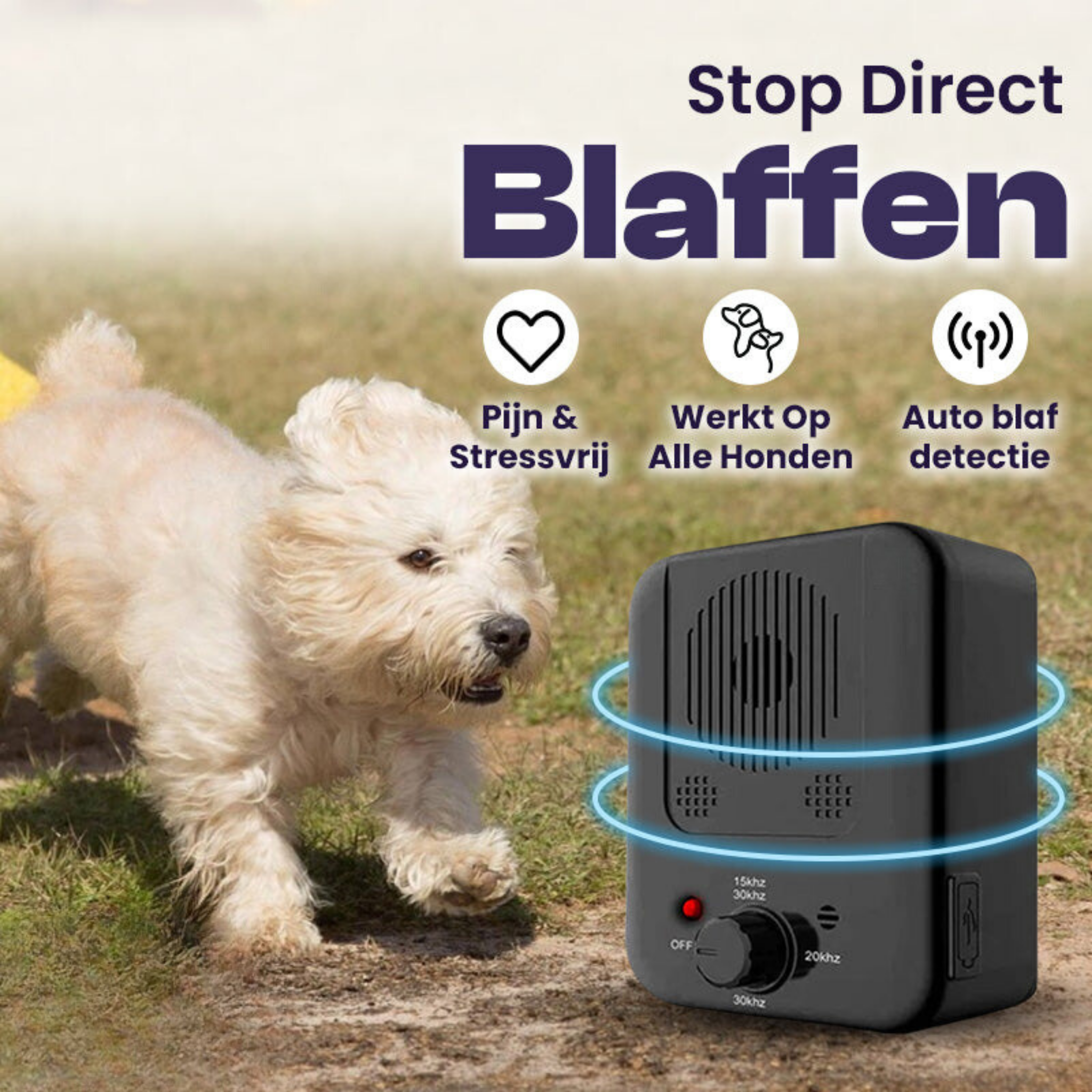 Portable Ultrasonic Bark Control for Dogs Safe Training at Home and Walks | Lersk