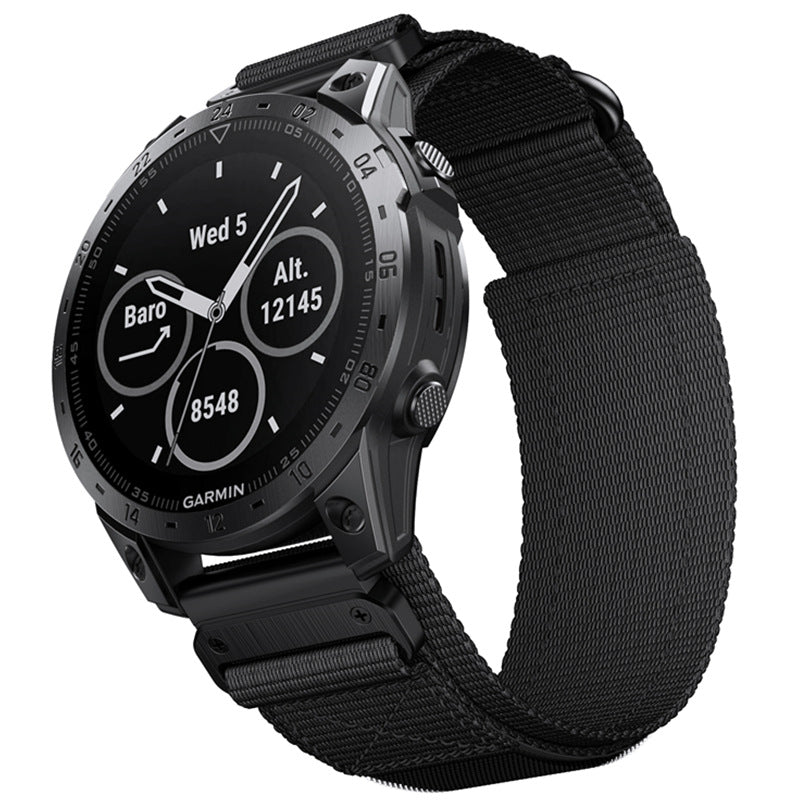 RidgeLine Taktisches Nylon-Uhrenarmband kompatibel mit Garmin Tactix & Fenix 8/7/7X/6/6X