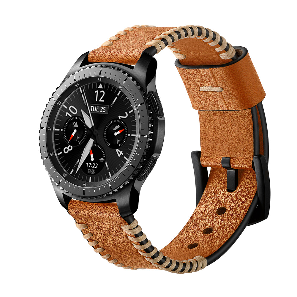 Averon lærrem håndsydd for Samsung Galaxy Watch 4/5/6/7 - 20 mm | Lersk