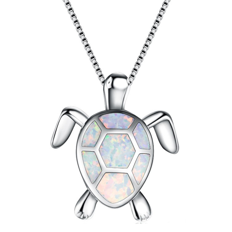 Blue Opal Sea Turtle Necklace Pendant Jewelry For Everyday Travel And Gift Giving | Lersk