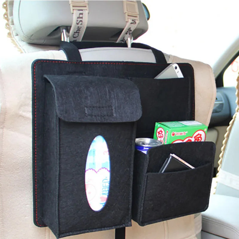 Navaro Universal Fit Felt Car Seat Back Organizer 4 Pockets | Lersk