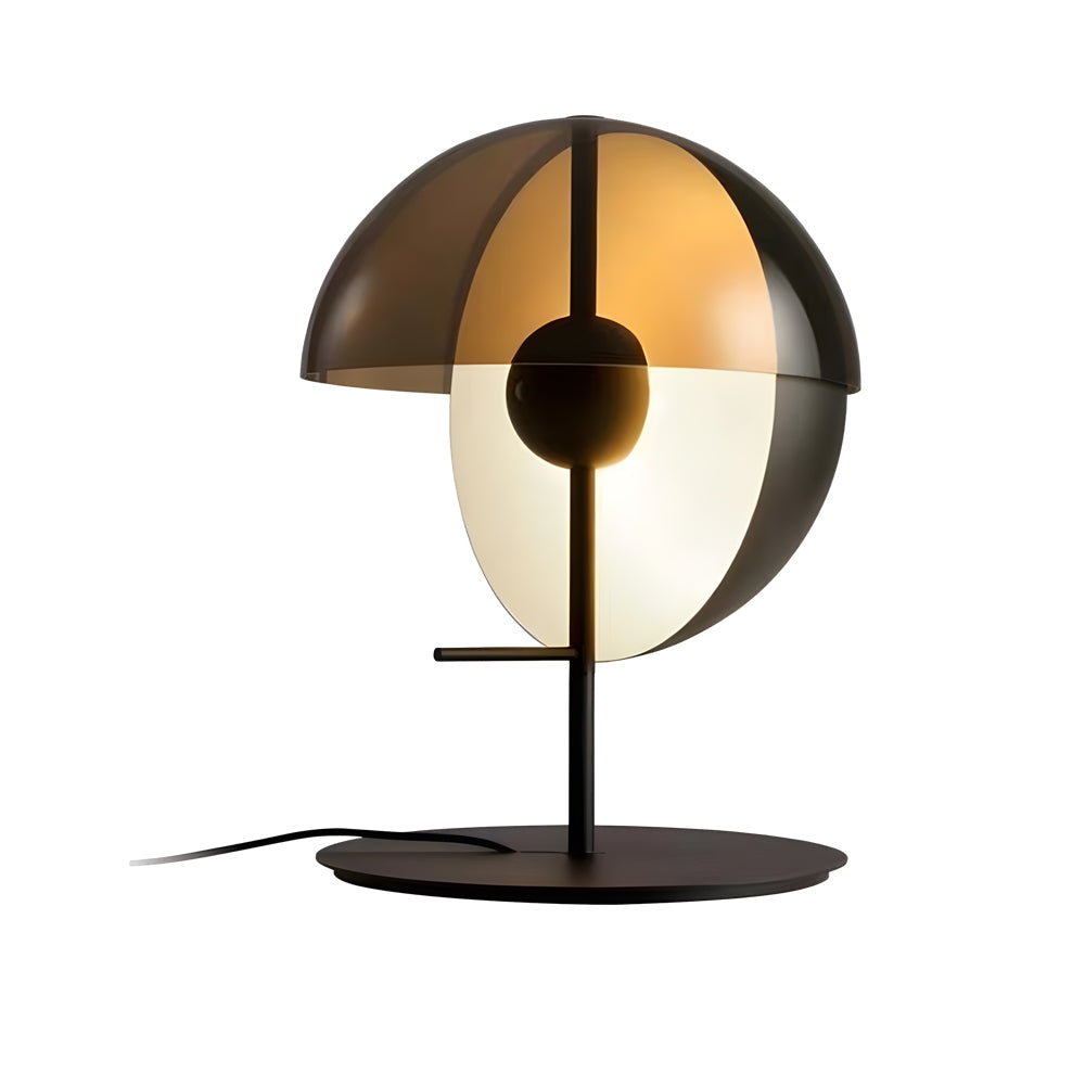 Astrae Tischlampe | Vertikale Halbkugel mit Rauchglasschirm | Lersk