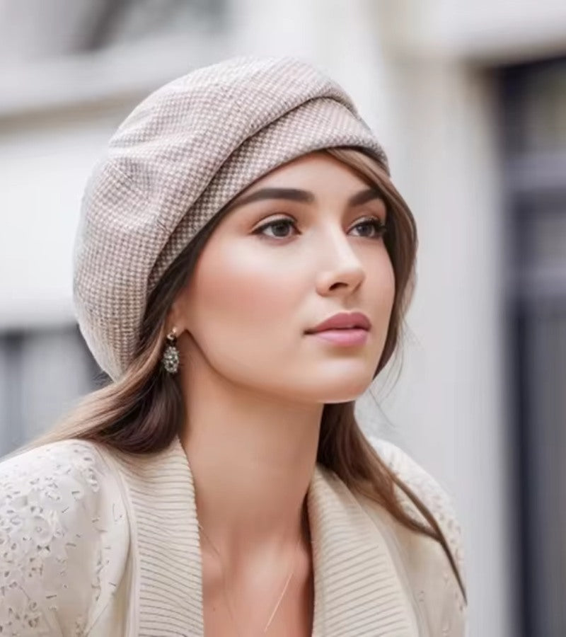 Elegant kvindelig kasket med pariserchic stil og åndbart blødt stof One Size | Lersk