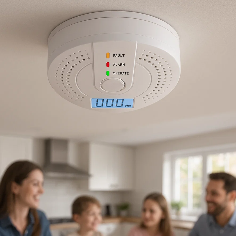 HomeGuard CO-Melder mit LCD-Alarm für Haussicherheit | Lersk