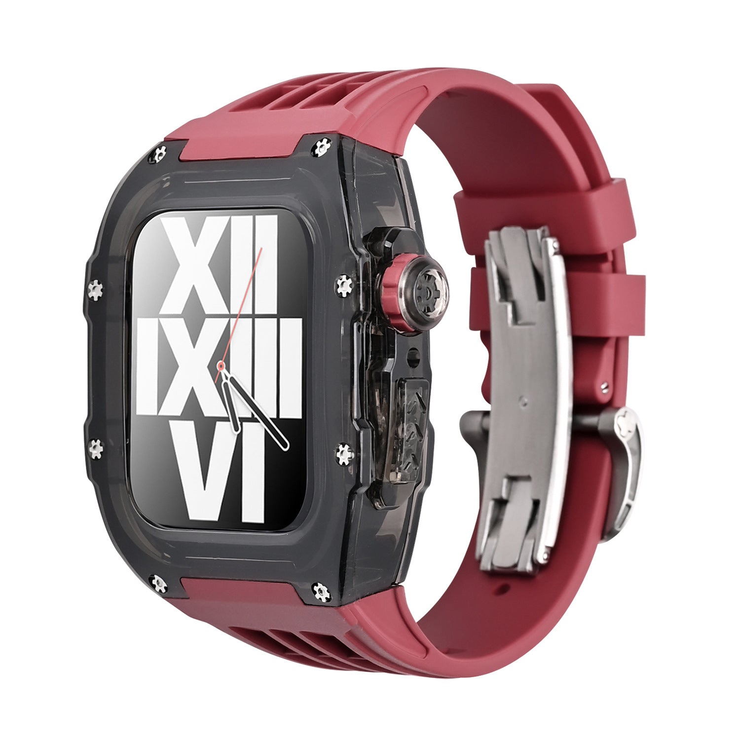 Velora V30 Glacier | Fluoro Rubber Band & Black Case Retrofit Kit For Apple Watch | Lersk